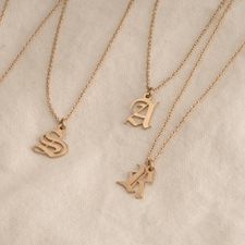 Gothic Initial Necklace - Thumbnail Information