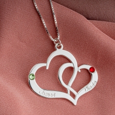 Two Heart Personalized Necklace - Thumbnail Model