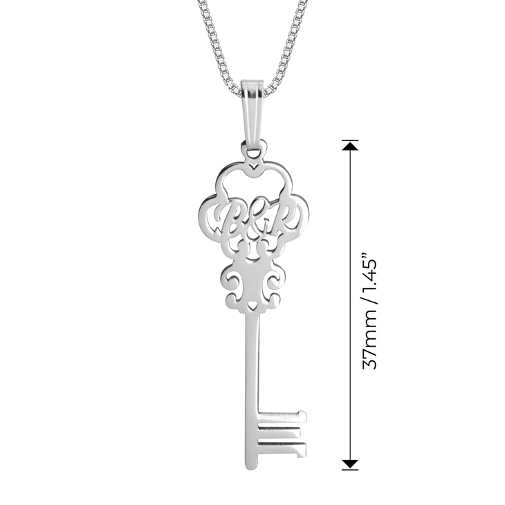 Personalized Key Shape Necklace information