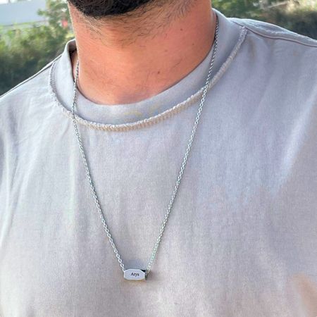 Engraved Spinning Bar Necklace