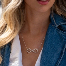 Infinity Love Pendant Necklace - Thumbnail Model