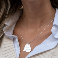 Engraved Heart Name Necklace - Thumbnail Model
