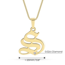 14K Gold Diamond Initial Necklace - Thumbnail Information
