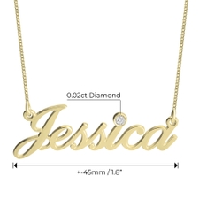 14K Gold Diamond Name Necklace - Thumbnail Information