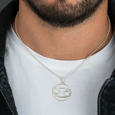 Men's Zodiac Sign Necklace - Thumbnail Model