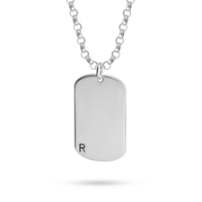 Men's Initial Dog Tag Necklace
