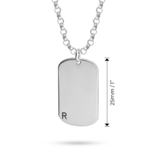 Men's Initial Dog Tag Necklace - Thumbnail Information