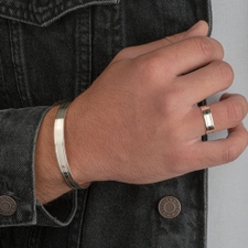 Fancy Bangle Bracelet For Men - Thumbnail Model