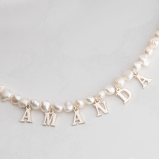 Pearl Name Necklace - Thumbnail 2