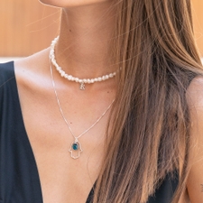 Pearl Initial Necklace - Thumbnail Model