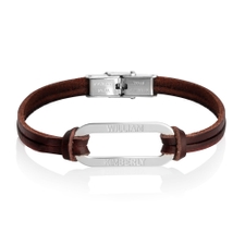 Men's Personalized Leather Bracelet - Thumbnail 2
