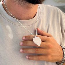 Diamond Guitar Pick Necklace - Thumbnail Model