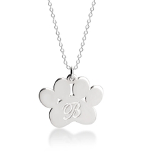 Paw Necklace with Initial