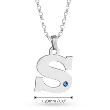 Large Initial Necklace with Birthstone - Thumbnail Information