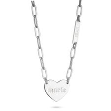 Paperclip Heart and Bar Necklace - Thumbnail 2