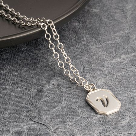 Initial tag necklace