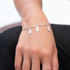 Paperclip Charm Bracelet With Kids Names - Thumbnail Model