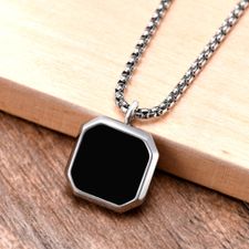 Engraved Mens Necklace Silver - Thumbnail 4