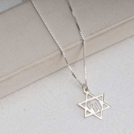 Chai Star of David Necklace 