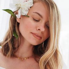 Choker Name Necklace in Rose Gold Plating - Thumbnail Model