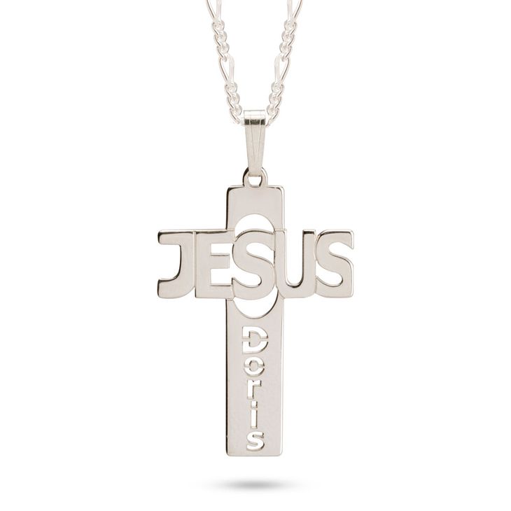 Jesus Cross Necklace with Name