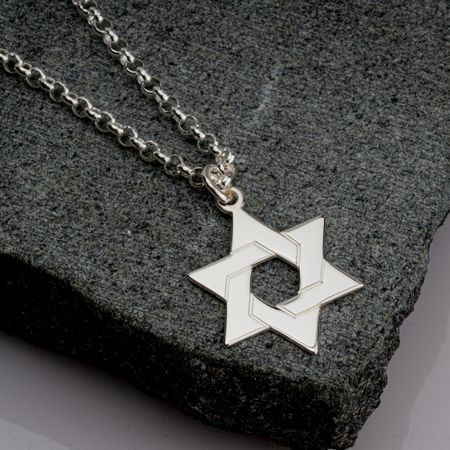 Star of David Necklace with Rolo Chain