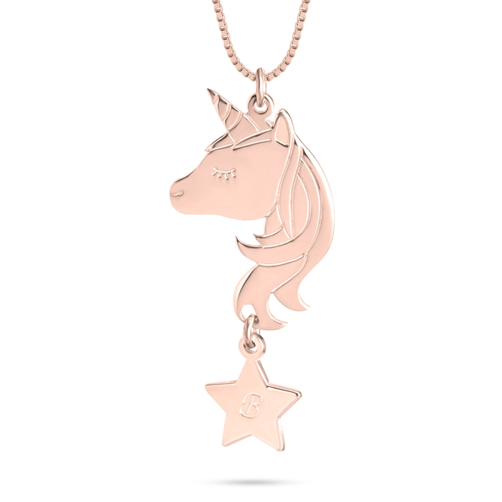 Unicorn Initial Necklace