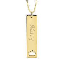 Vertical Name Bar Necklace With Symbol - Thumbnail 2