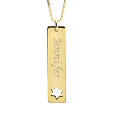 Vertical Name Bar Necklace With Symbol - Thumbnail 4