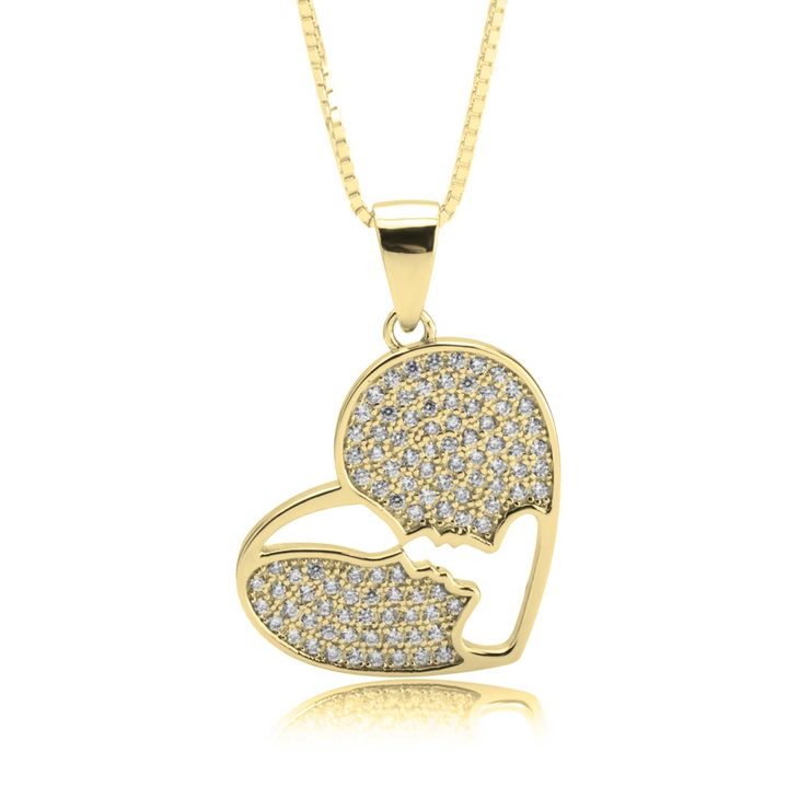 Love Heart Necklace With Zirconia