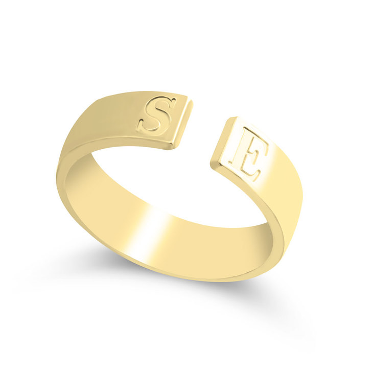 Open Ring with Initials