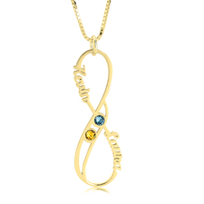 Infinity Necklace with Birthstones