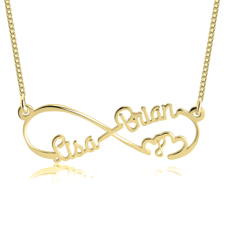 Double Heart and Double Infinity Necklace