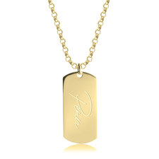 Engraved Handwriting Signature Necklace For Men