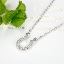Sterling Silver Horseshoe Necklace - Thumbnail 2