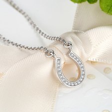 Sterling Silver Horseshoe Necklace - Thumbnail 3
