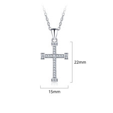 Cubic Zirconia Cross Pendant Necklace - Thumbnail Information