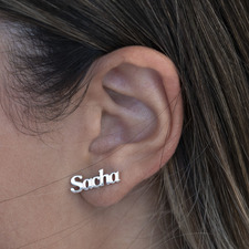 Name Stud Earrings - Thumbnail Model