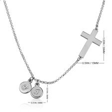 Sideways Cross Initial Necklace - Thumbnail Information