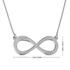 Infinity Necklace with Two Names - Thumbnail Information