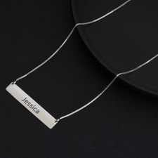 Personalized Name Bar Necklace - Thumbnail Model