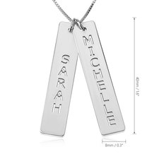 Vertical Double Name Bar Necklace - Thumbnail Information