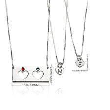 Mother Daughter Birthstone Bar Necklace Set - Thumbnail Information
