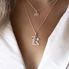Gothic Initial Necklace - Thumbnail Model