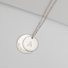 Engraved Initial & Date Necklace - Thumbnail Model