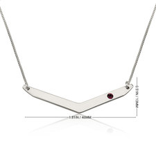 Chevron Necklace with Birthstone - Thumbnail Information