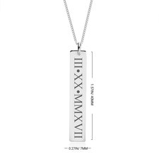 Vertical Roman Numeral Necklace - Thumbnail Information
