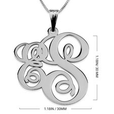 Two Letter Monogram Necklace - Thumbnail Information