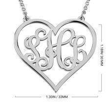 Monogram Heart Necklace - Thumbnail Information