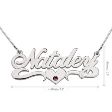 Birthstone Name Necklace - Thumbnail Information